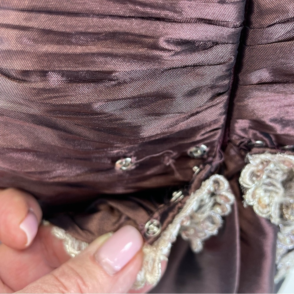 Jovani Sweetheart Strapless Beaded Gown Dress Small Bronze - Picture 13 of 16